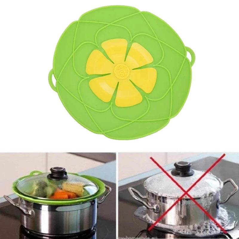 מכסה סיליקון מונע גלישת נוזלים מהסיר